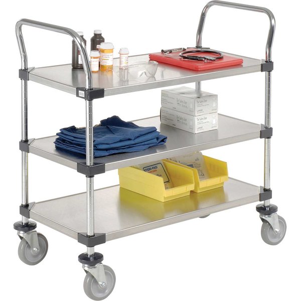 Nexel Stainless Steel Utility Cart, 3 Shelves, 36x24x38 184289